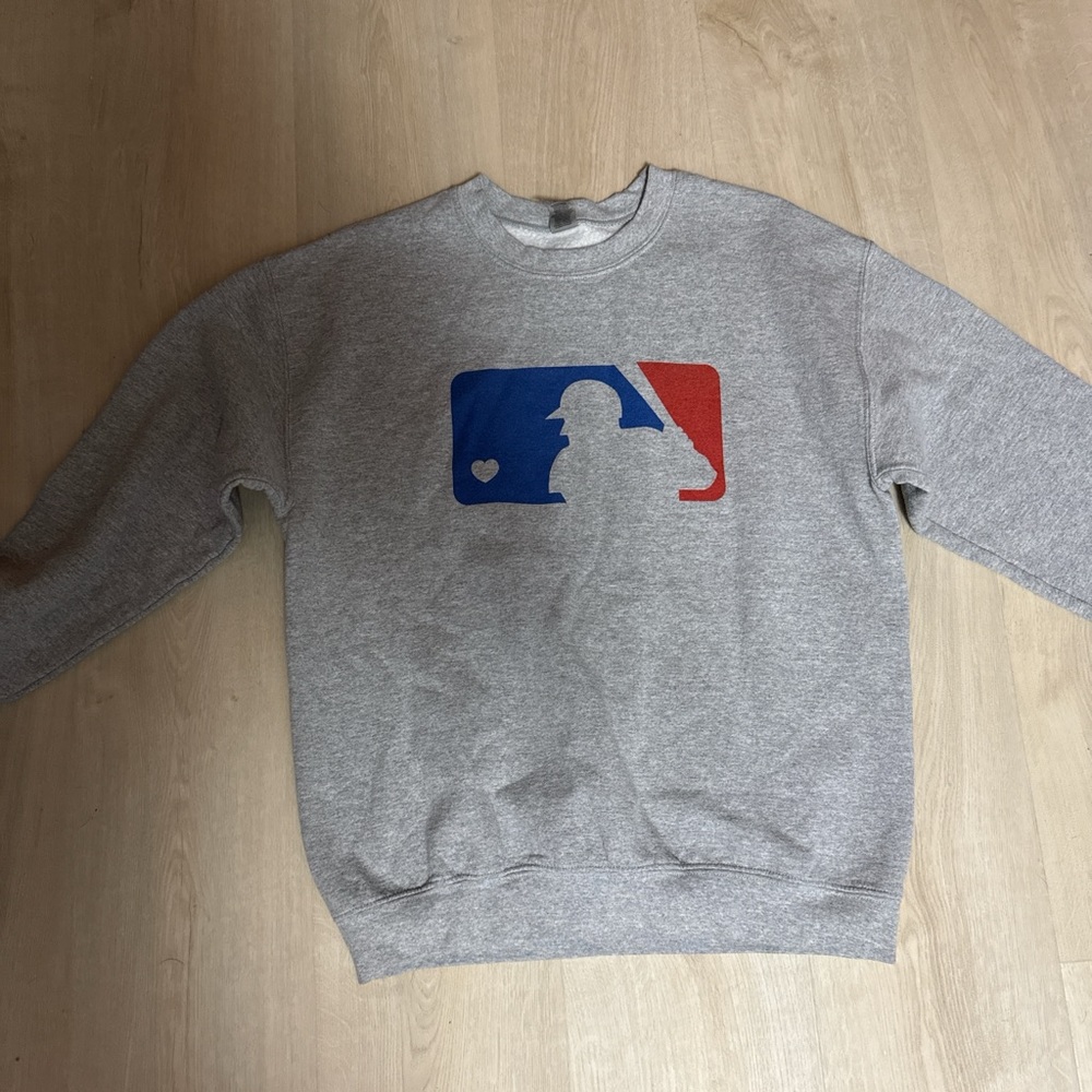 MLB Gray Crewneck Sweater with Logo